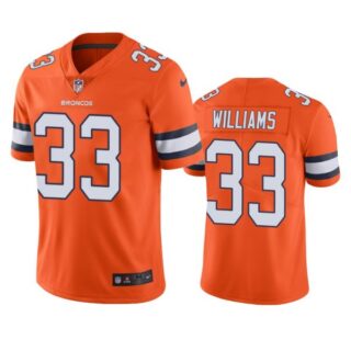 Men's Javonte Williams Denver Broncos Limited Footbal Jersey Orange Color Rush