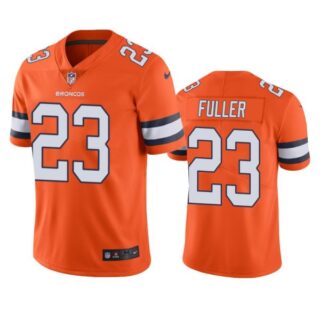 Men's Kyle Fuller Denver Broncos Limited Footbal Jersey Orange Color Rush