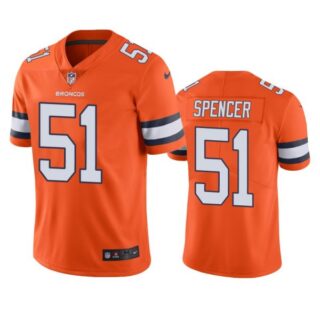 Men's Marquiss Spencer Denver Broncos Limited Footbal Jersey Orange Color Rush