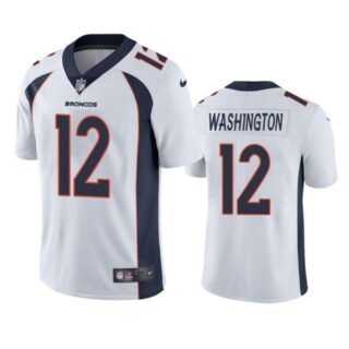 Men's Montrell Washington Denver Broncos Limited Footbal Jersey White