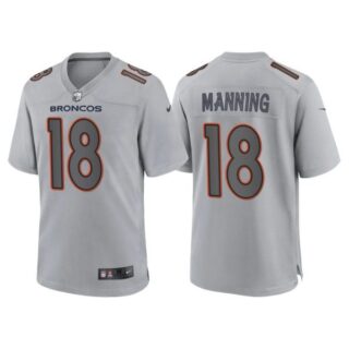 Men's Denver Broncos Peyton Manning Gray Atmosphere Fashion Stitched Jersey