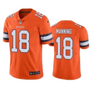 Men's Peyton Manning Denver Broncos Limited Footbal Jersey Orange Color Rush