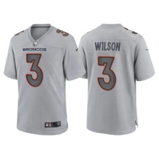 Men's Denver Broncos Russell Wilson Gray Atmosphere Fashion Stitched Jersey