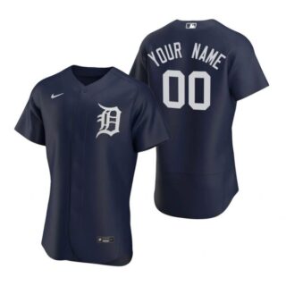 Men's Custom Detroit Tigers Flex Base Jersey White