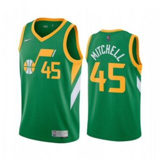 Men's Donovan Mitchell Utah Jazz Basketball Jersey Green Earned