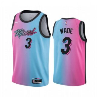 Men's Dwyane Wade Miami Heat Basketball Jersey Pink Blue