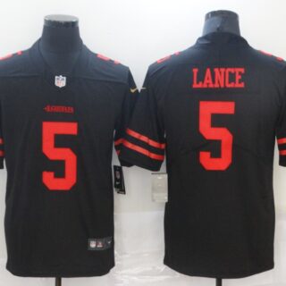 Men San Francisco 49ers #5 Trey Lance Jersey Black 2021 Limited Football
