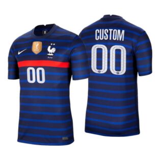 Men's Custom France National Blue Home Jersey