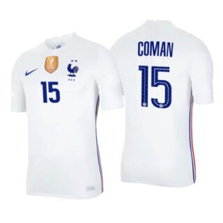 Men's Kingsley Coman France National White Away Jersey
