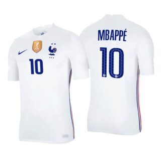 Men's Kylian Mbappe France National White Away Jersey
