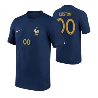 Youth Custom France National Team Navy Home 2022-23 Jersey