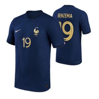 Men's Karim Benzema France National Team Navy Home 2022-23 Jersey