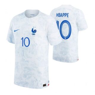 Men's Kylian Mbappe France National Team White Away 2022-23 Jersey