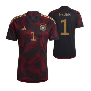 Youth Manuel Neuer Germany National Team Black Away Soccer Jersey 2022-23