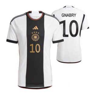 Youth Serge Gnabry Germany National Team White Home Soccer Jersey 2022-23