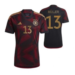 Men's Thomas Muller Germany National Team Black Away Soccer Jersey 2022-23