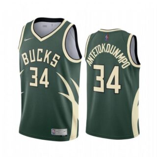 Men's Giannis Antetokounmpo Milwaukee Bucks Basketball Jersey Green Earned