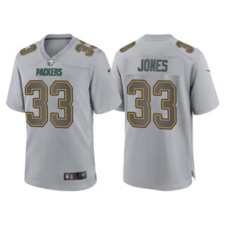 Youth Green Bay Packers Aaron Jones Gray Atmosphere Fashion Stitched Jersey