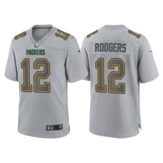 Youth Green Bay Packers Aaron Rodgers Gray Atmosphere Fashion Stitched Jersey
