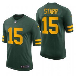 Men's Bart Starr Green Bay Packers 50s Classic Throwback Vapor Limited Jersey Green Stitched