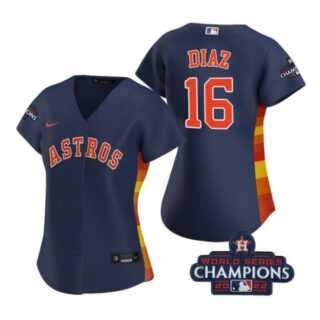 Women's Aledmys Diaz Houston Astros 2022 World Series Champions Navy Stitched Jersey