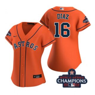 Women's Aledmys Diaz Houston Astros 2022 World Series Champions Orange Stitched Jersey