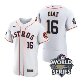 Men's Aledmys Diaz Houston Astros 2022 World Series Stitched Jersey White