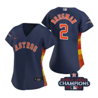 Women's Alex Bregman Houston Astros 2022 World Series Champions Navy Stitched Jersey