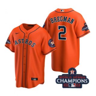 Youth Alex Bregman Houston Astros 2022 World Series Champions Orange Stitched Jersey
