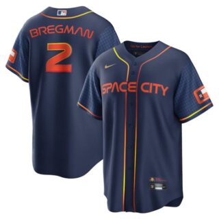 Men's Cool Base Alex Bregman Houston Astros 2022 Space City Connect Navy Stitched Jersey
