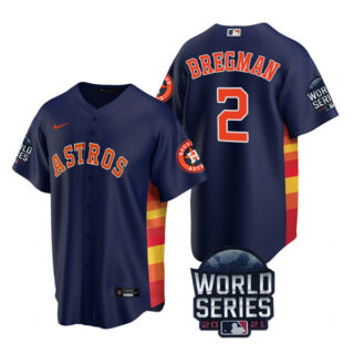 Men's Houston Astros Alex Bregman 2021 World Series Stitched Jersey Cool Base Navy