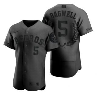 Men's Jeff Bagwell Houston Astros Flex Base Jersey Black Award