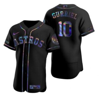 Men's Yuli Gurriel Houston Astros Flex Base Jersey Black Holographic