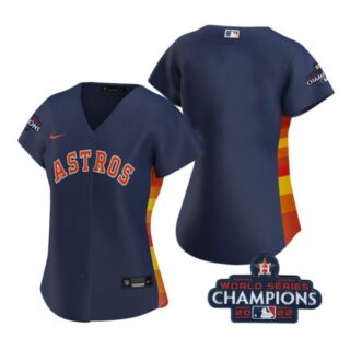 Women's Blank Houston Astros 2022 World Series Champions Navy Stitched Jersey