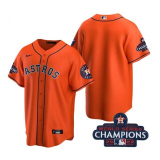 Youth Blank Houston Astros 2022 World Series Champions Orange Stitched Jersey