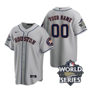 Youth Houston Astros Custom 2022 World Series Gray Road Stitched Jersey
