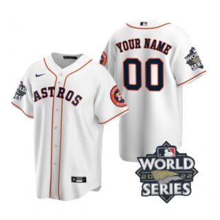 Youth Houston Astros Custom 2022 World Series White Home Stitched Jersey