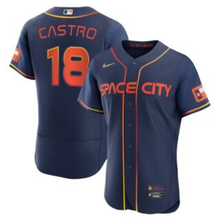 Men's Flex Base Jason Castro Houston Astros 2022 Space City Connect Navy Stitched Jersey