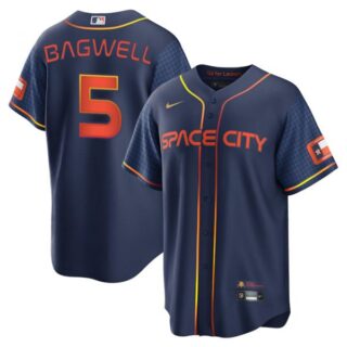 Men's Cool Base Jeff Bagwell Houston Astros 2022 Space City Connect Navy Stitched Jersey