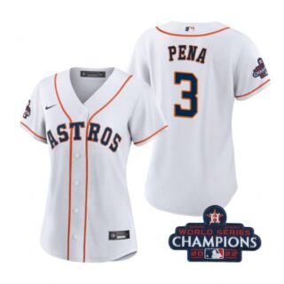 Women's Jeremy Pena Houston Astros 2022 World Series Champions White Stitched Jersey