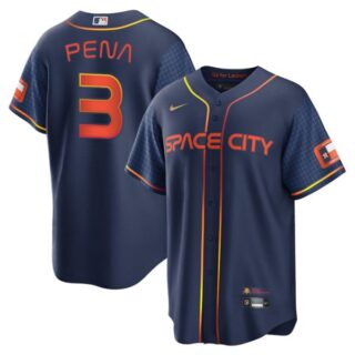 Men's Cool Base Jeremy Pena Houston Astros 2022 Space City Connect Navy Stitched Jersey