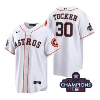 Youth Kyle Tucker Houston Astros 2022 World Series Champions White Stitched Jersey
