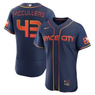 Men's Flex Base Lance McCullers Jr. Houston Astros 2022 Space City Connect Navy Stitched Jersey