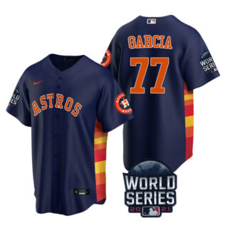 Men's Houston Astros Luis Garcia 2021 World Series Stitched Jersey Cool Base Navy