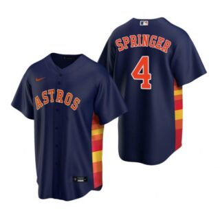 Men's George Springer Houston Astros Cool Base Jersey Navy