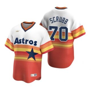 Men's Andre Scrubb Houston Astros Cool Base Jersey Orange Cooperstown