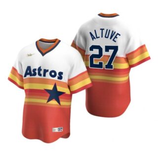 Men's Jose Altuve Houston Astros Cool Base Jersey Orange Cooperstown