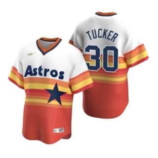 Men's Kyle Tucker Houston Astros Cool Base Jersey Orange Cooperstown