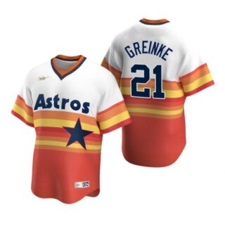 Men's Zack Greinke Houston Astros Cool Base Jersey Orange Cooperstown