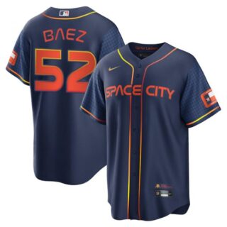 Men's Cool Base Pedro Baez Houston Astros 2022 Space City Connect Navy Stitched Jersey